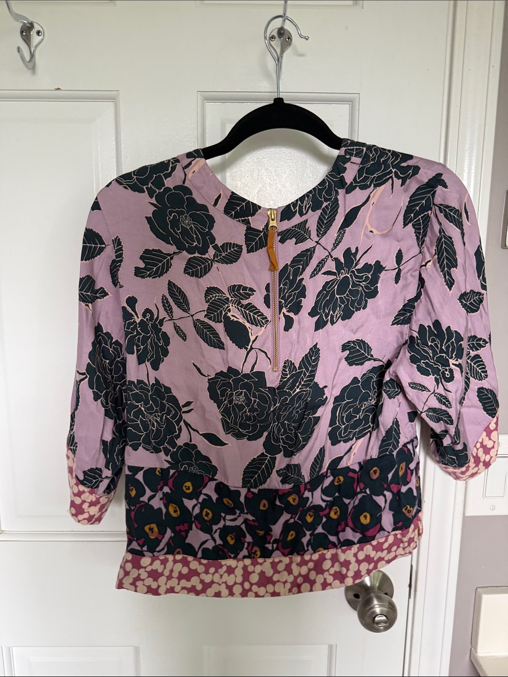 Boden 2015 Floral 3/4 Dolman Sleeve Blouse Boat Neck Popover Top Blouse Shirt - Picture 5 of 7